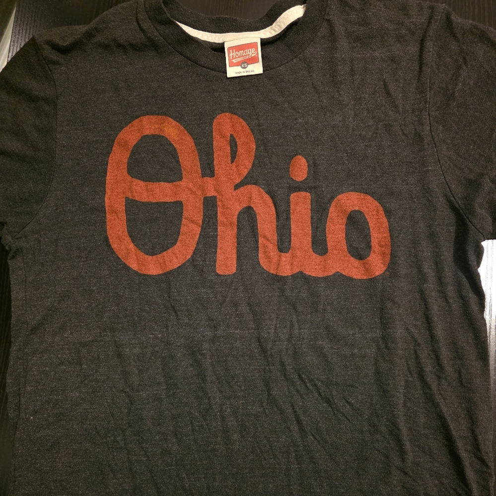 HOMAGE Dark Gray (Almost Black) and Red Short Sleeve Tee